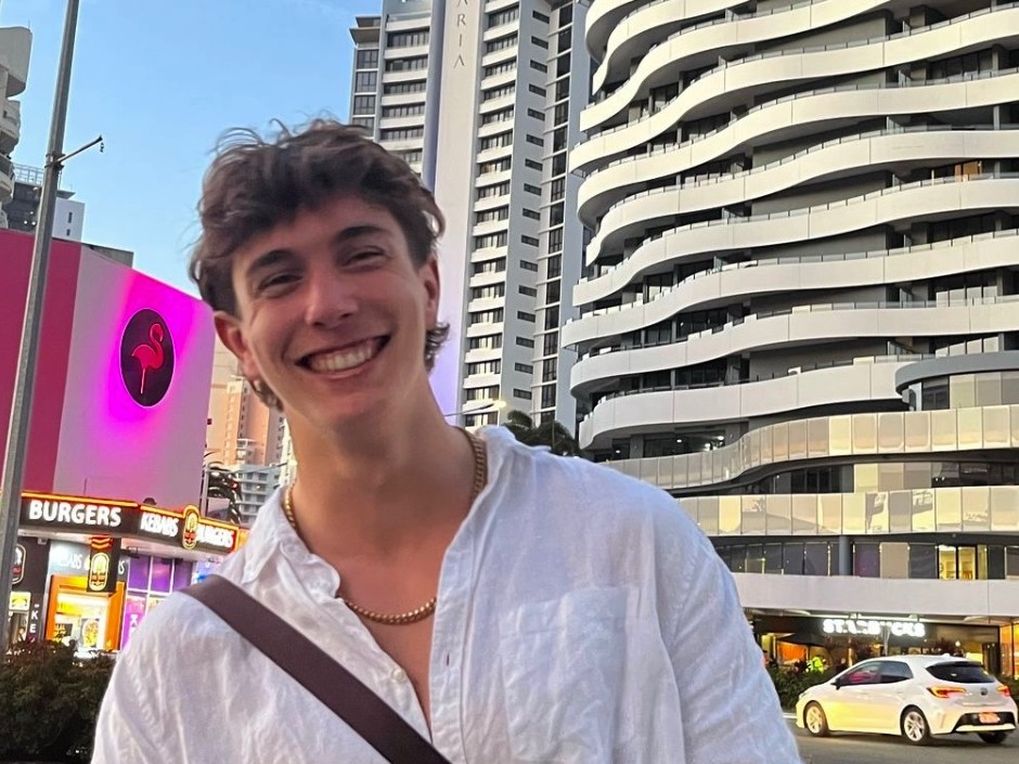Toby Reeves smiling on the Sunshine Coast